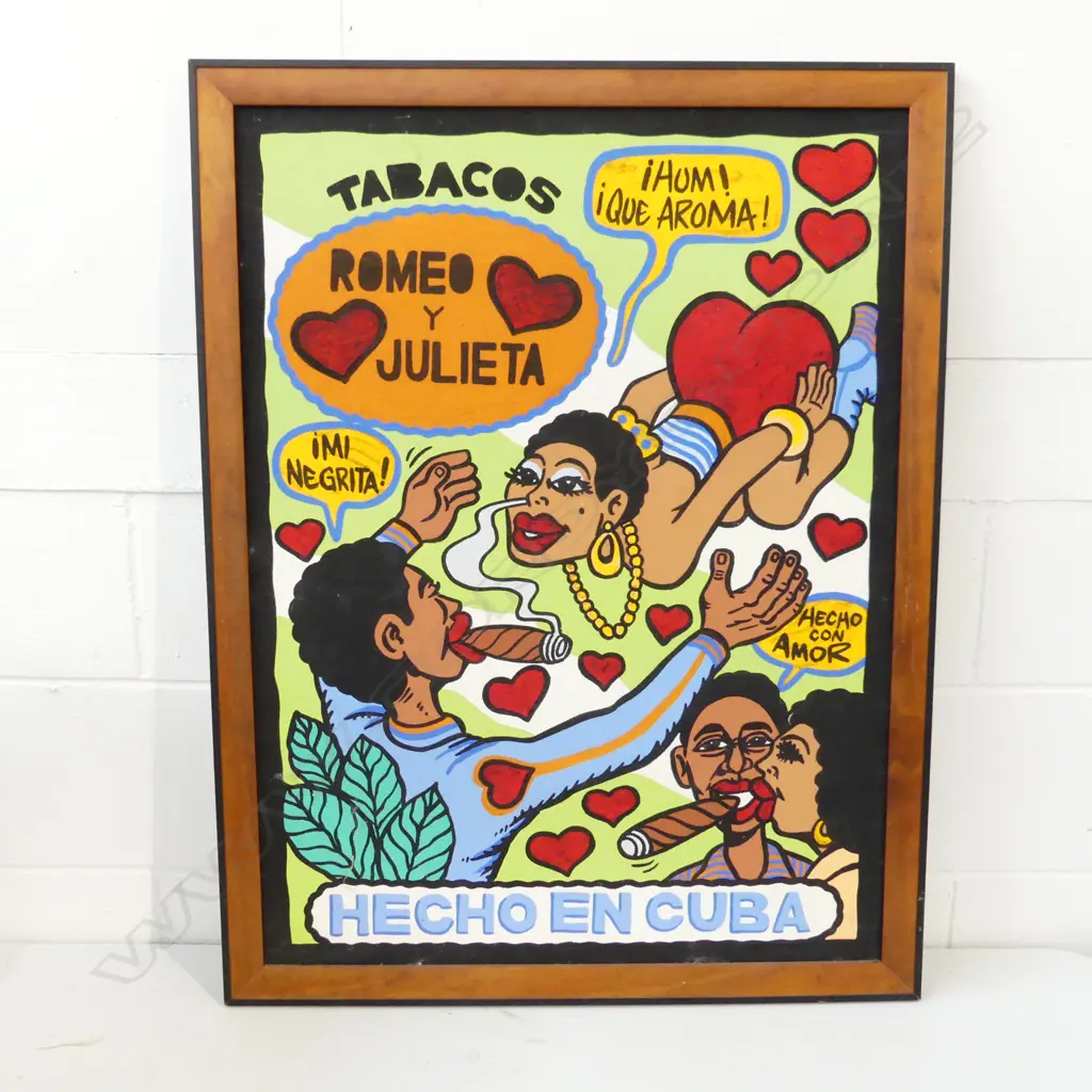 'HECHO EN CUBA' COLOURFUL OIL ON CANVAS H.780 x 570mm Image 1++