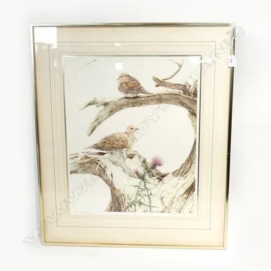 MERRILYN JAQUIERY PRINT “BARBARY DOVES” 188/250 730x620mm