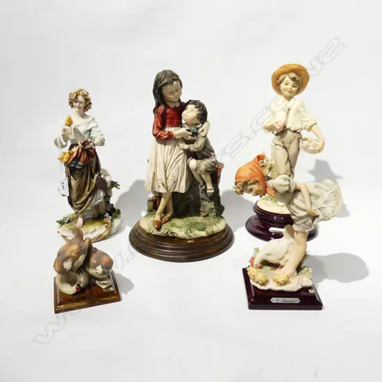 5 ITALIAN CAPODIMONTE FIGURINES H.260mm
