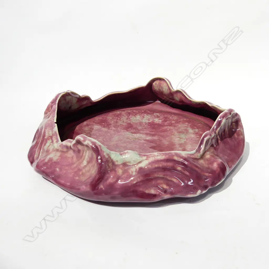 CROWN LYNN LARGE TRICKLE GLAZE FLOAT BOWL #66 WITH FRACTION MARK (SM CHIP) DIA 270MM Image 1++