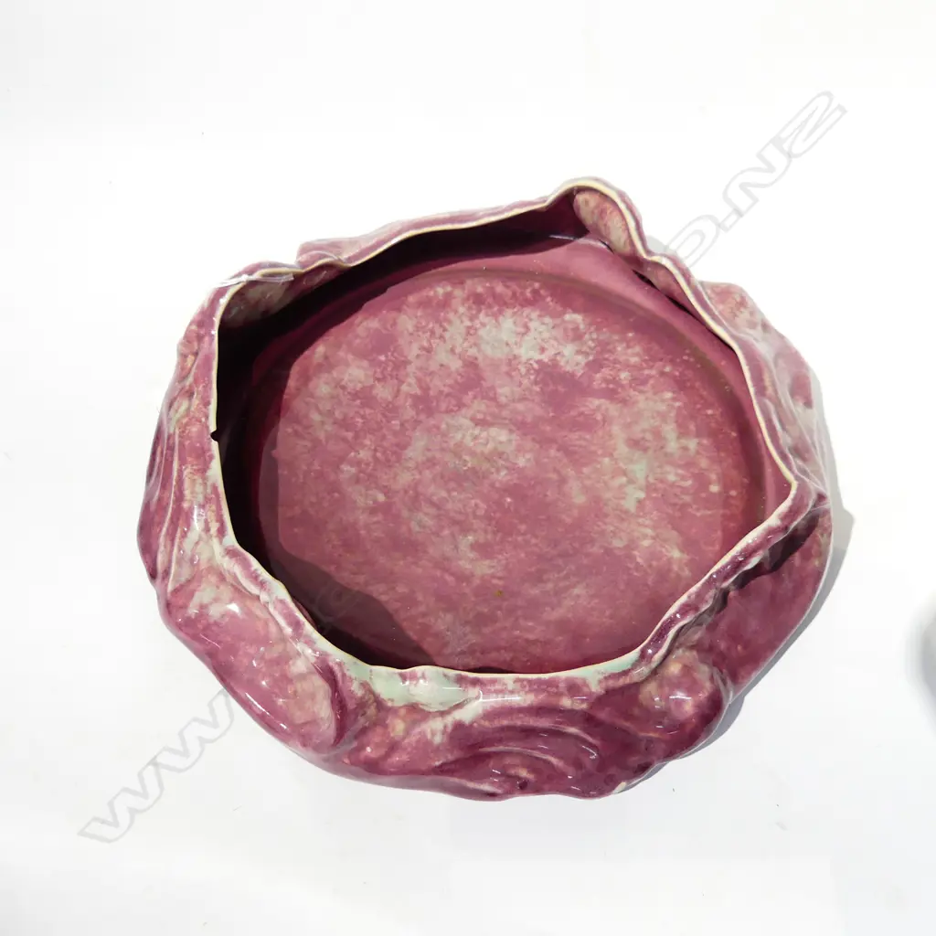 CROWN LYNN LARGE TRICKLE GLAZE FLOAT BOWL #66 WITH FRACTION MARK (SM CHIP) DIA 270MM Image 1++