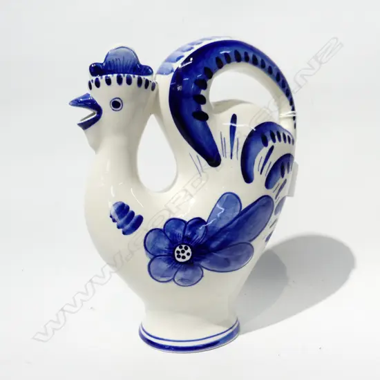 DUTCH BLUE & WHITE BIRD DECANTER H. 250MM