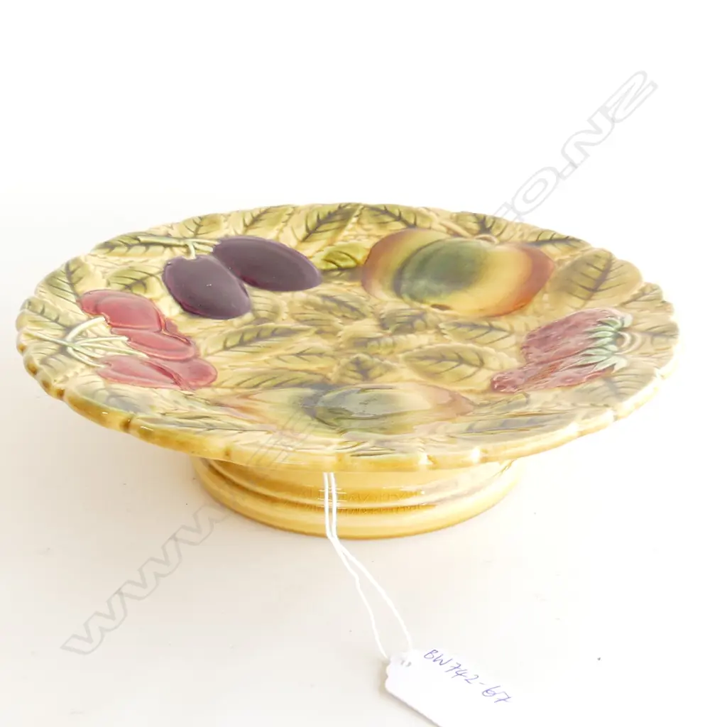 FRENCH SARREGEMINES FRUIT DECORATED TAZZA. DIA. 235mm Image 1++