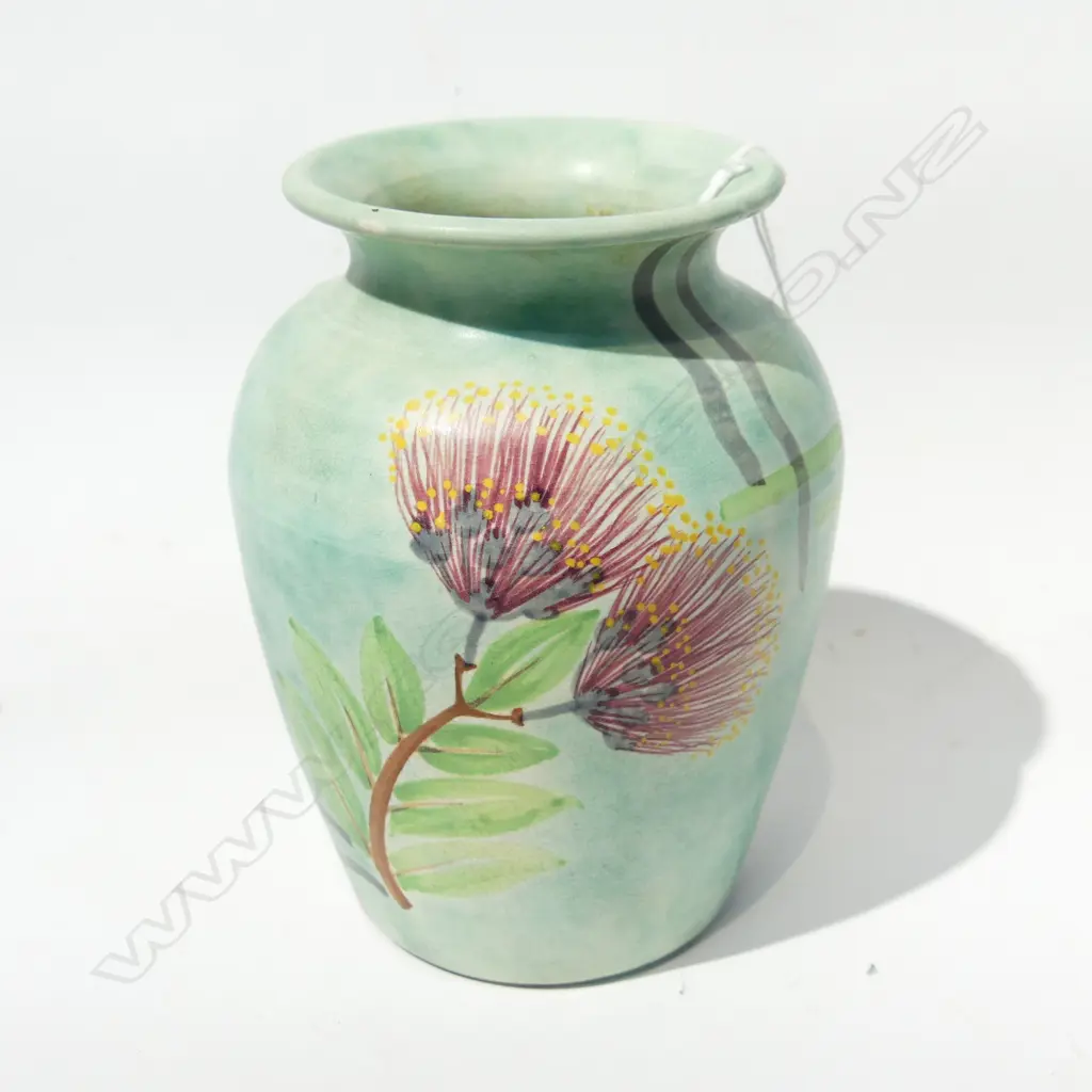 RADFORD BURSLEM VASE, POHUTUKAWA DECORATION H. 140MM Image 1++