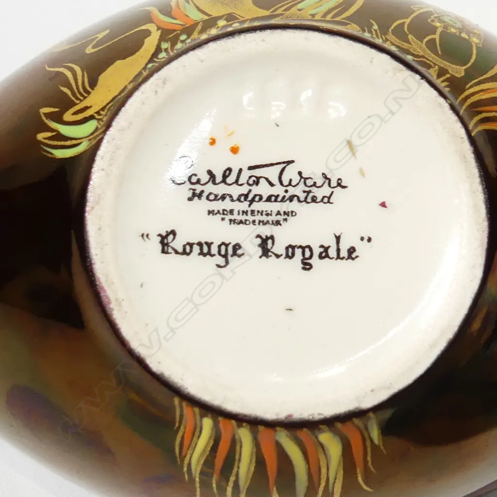 CARLTON WARE ROUGE ROYALE GENIE LAMP LIGHTER WITH ORIENTAL PATTERN L. 210MM Image 1++