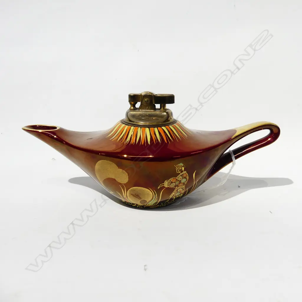 CARLTON WARE ROUGE ROYALE GENIE LAMP LIGHTER WITH ORIENTAL PATTERN L. 210MM Image 1++