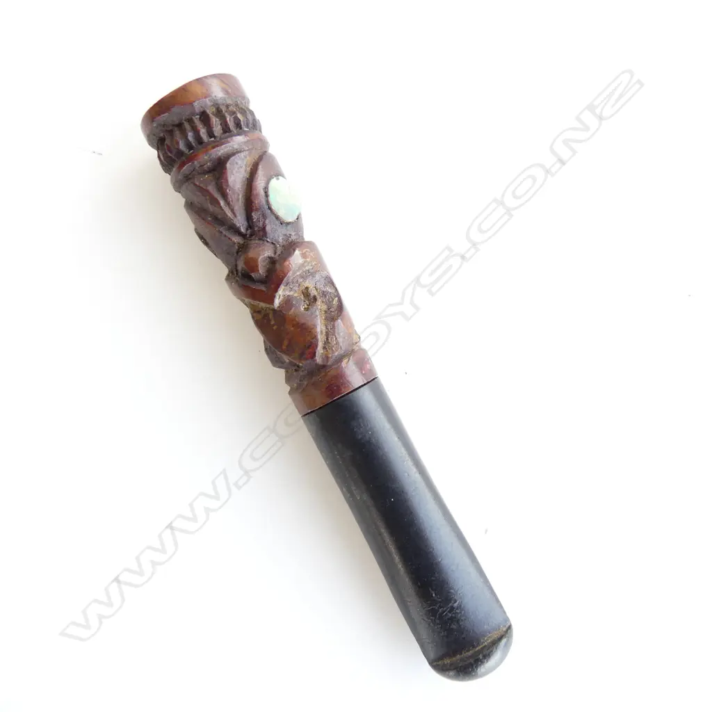 MAORI CARVED CIGARETTE HOLDER L. 73MM Image 1++