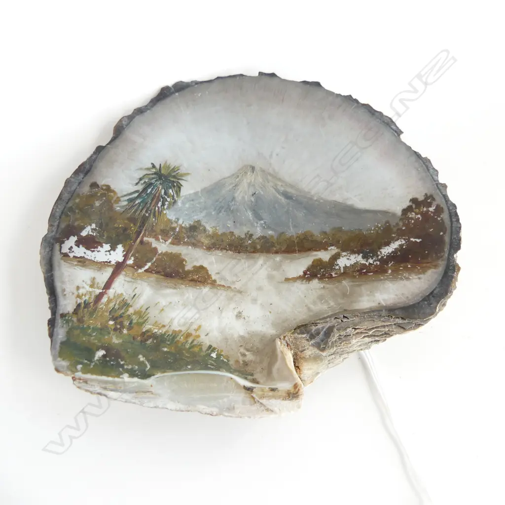 JP BACKHOUSE COLONIAL PAINTING ON MOP SHELL Image 1++