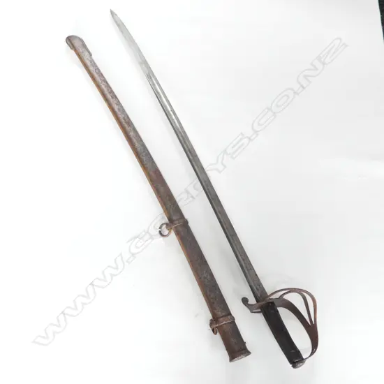 BRITSH CAVALRY SWORD IN SCABBARD INSCRIBED MASONS PRESENTATION 1866 L1M105MM