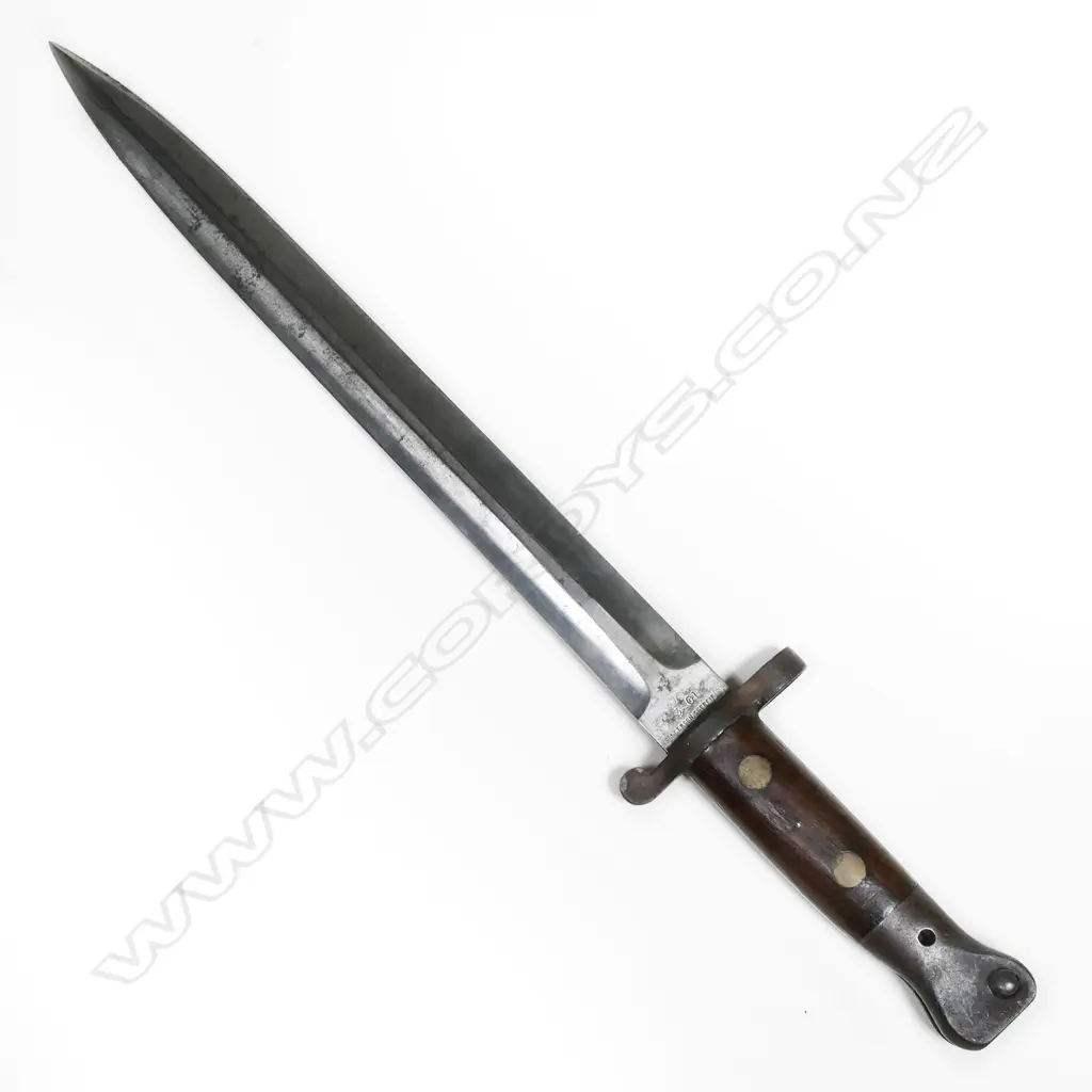 BRITISH LEE-METFORD BAYONET MKII WITH DOUBLE EDGED BLADE in SCABBARD w. FROG & AMMO BELT Image 1++