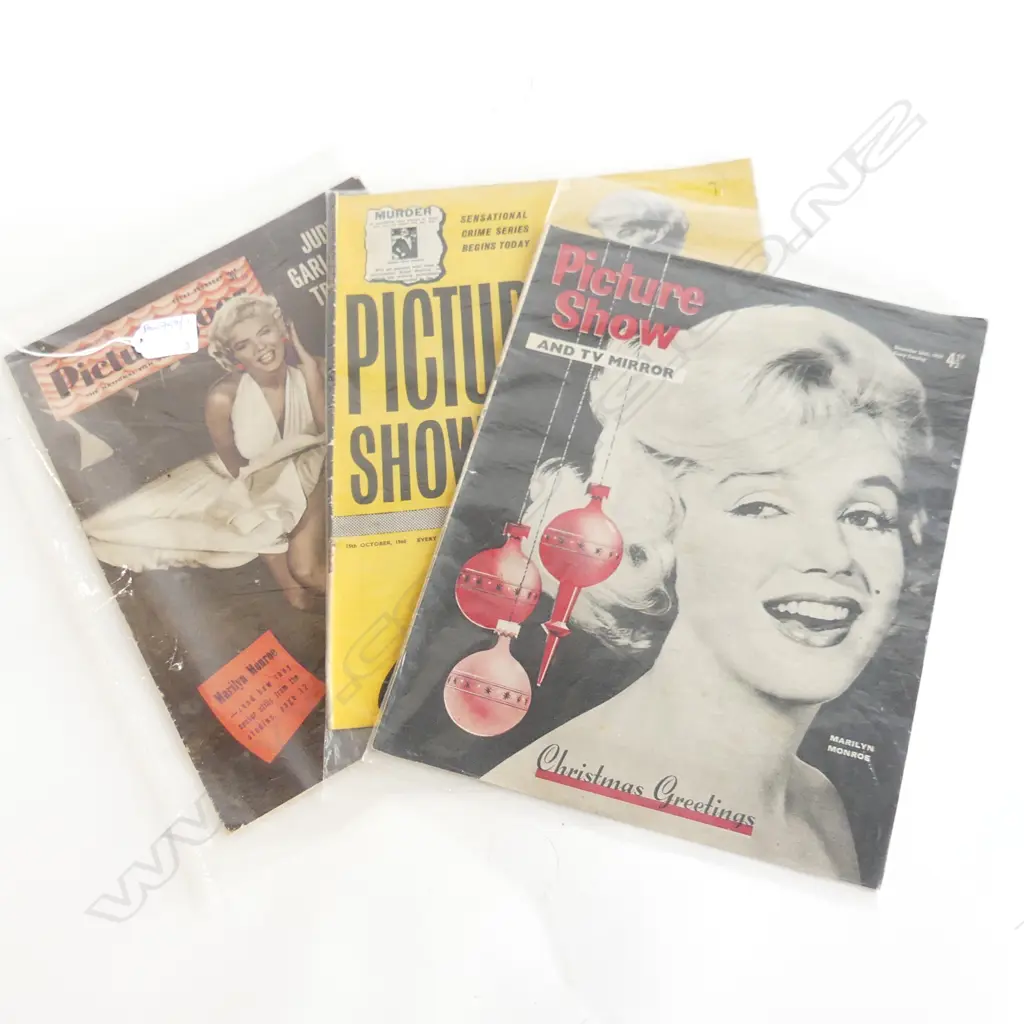 3 1950s MARILYN MONROE MOVIE MAGAZINES; 2x PICTURE SHOW, PICTUREGOER Image 1++