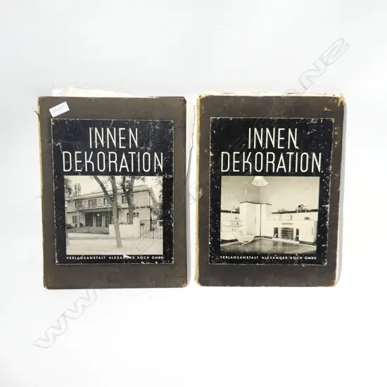 2 VINTAGE GERMAN INTERIOR DECORATION BOOKS; 'INNEN DEKORATION' C.1934