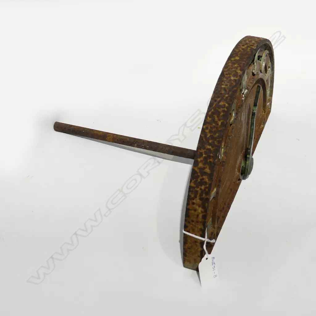 VINTAGE CAST IRON ARCH DIAL - RUSTED. FLOORS G - 8. L 325 H. 190MM - EX WELLINGTON Image 1++