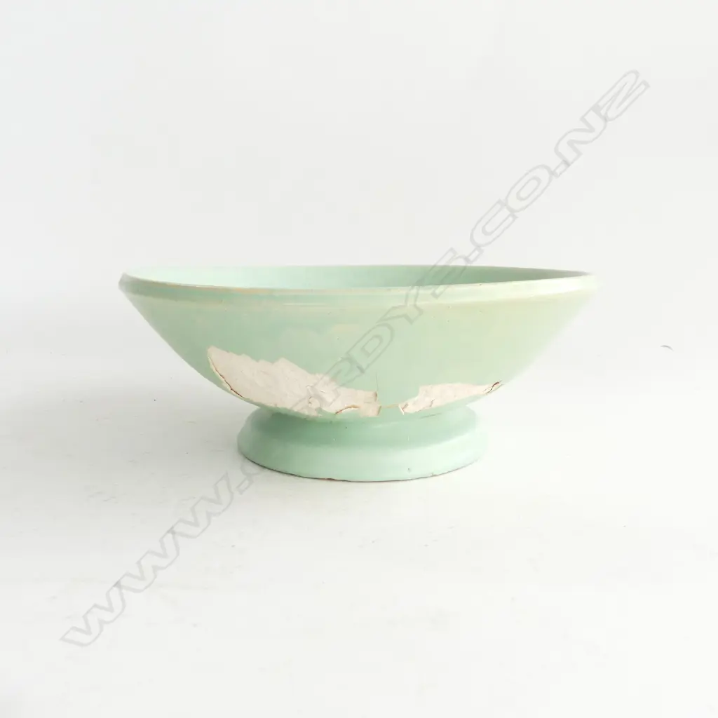 OLIVE JONES NZ POTTERY BOWL & VASE (a/f) D. 220MM,  D 140MM Image 1++