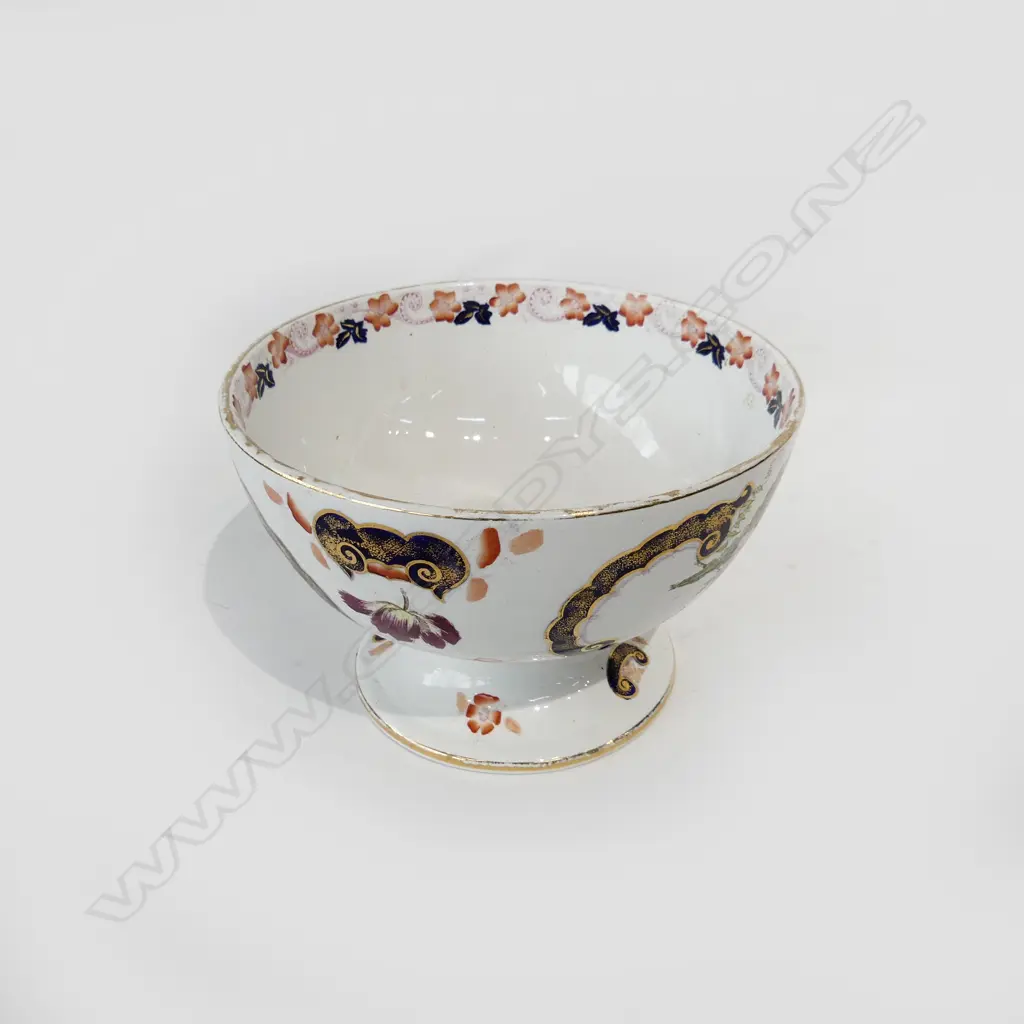 ANTIQUE IRONSTONE FOOTED BOWL 235mm dia Image 1++