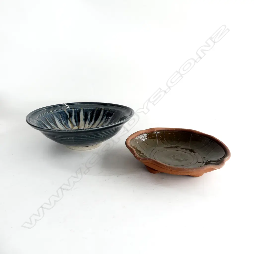IAN FIRTH EARTHENWARE DISH (DIA237MM) & LG IAN DALZELL KOTOKU POTTERY BOWL (DIA 290MM) Image 1++