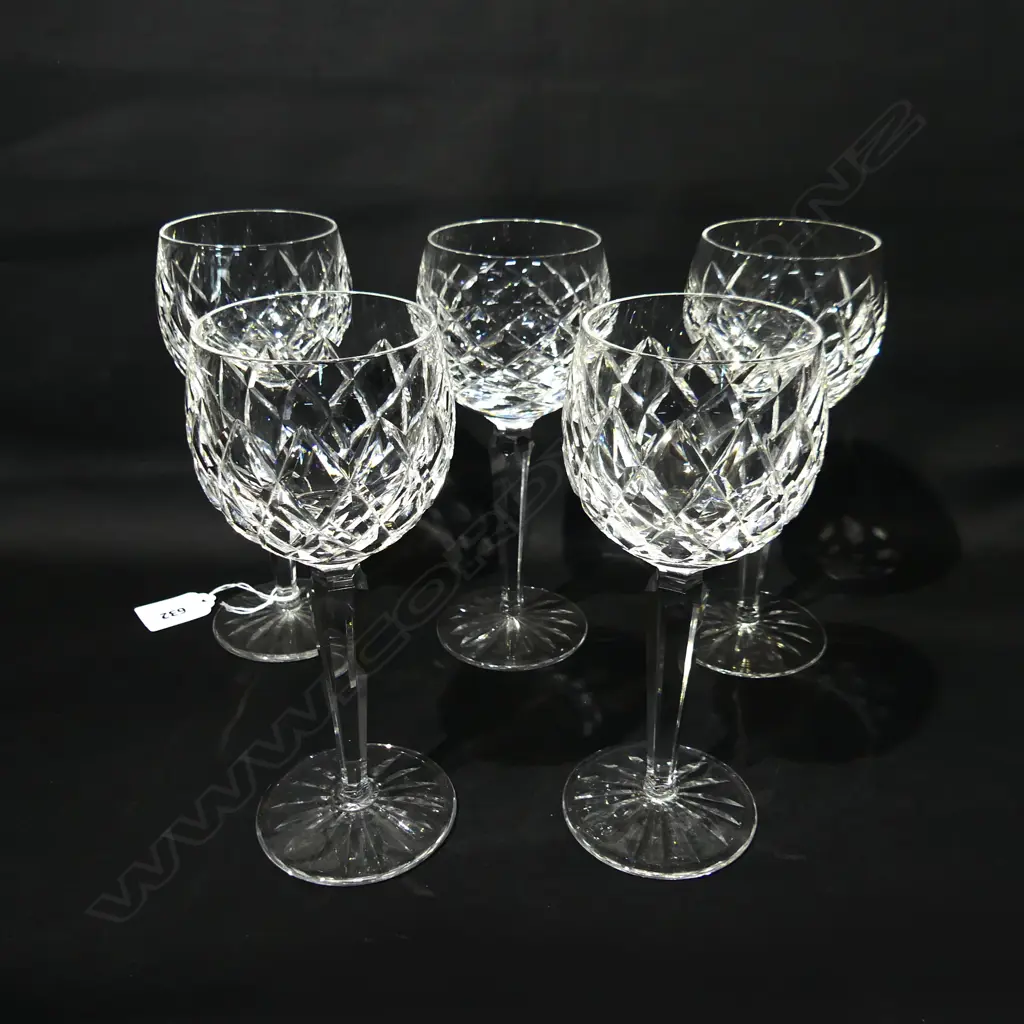 5 WATERFORD HOCK WINE GLASSES (4+1) H.190mm Image 1++