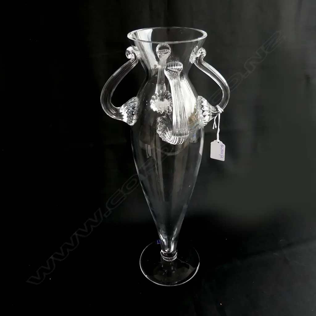 AJETO CZECH ART GLASS VASE, SIGNED SOBOTKA H.425mm Image 1++