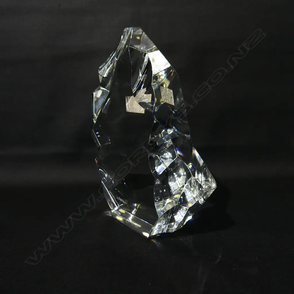 BACCARAT 'MENIR' CRYSTAL GLASS SCULPTURE H. 200MM IN ORIG BOX - large chip Image 1++