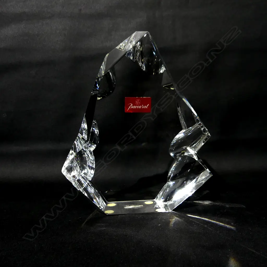 BACCARAT 'MENIR' CRYSTAL GLASS SCULPTURE H. 200MM IN ORIG BOX - large chip Image 1++