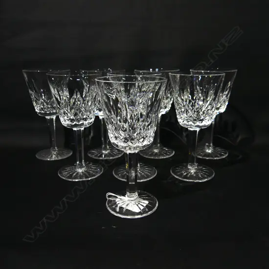 8 WATERFORD LISMORE CLARET WINE GLASSES H.150mm