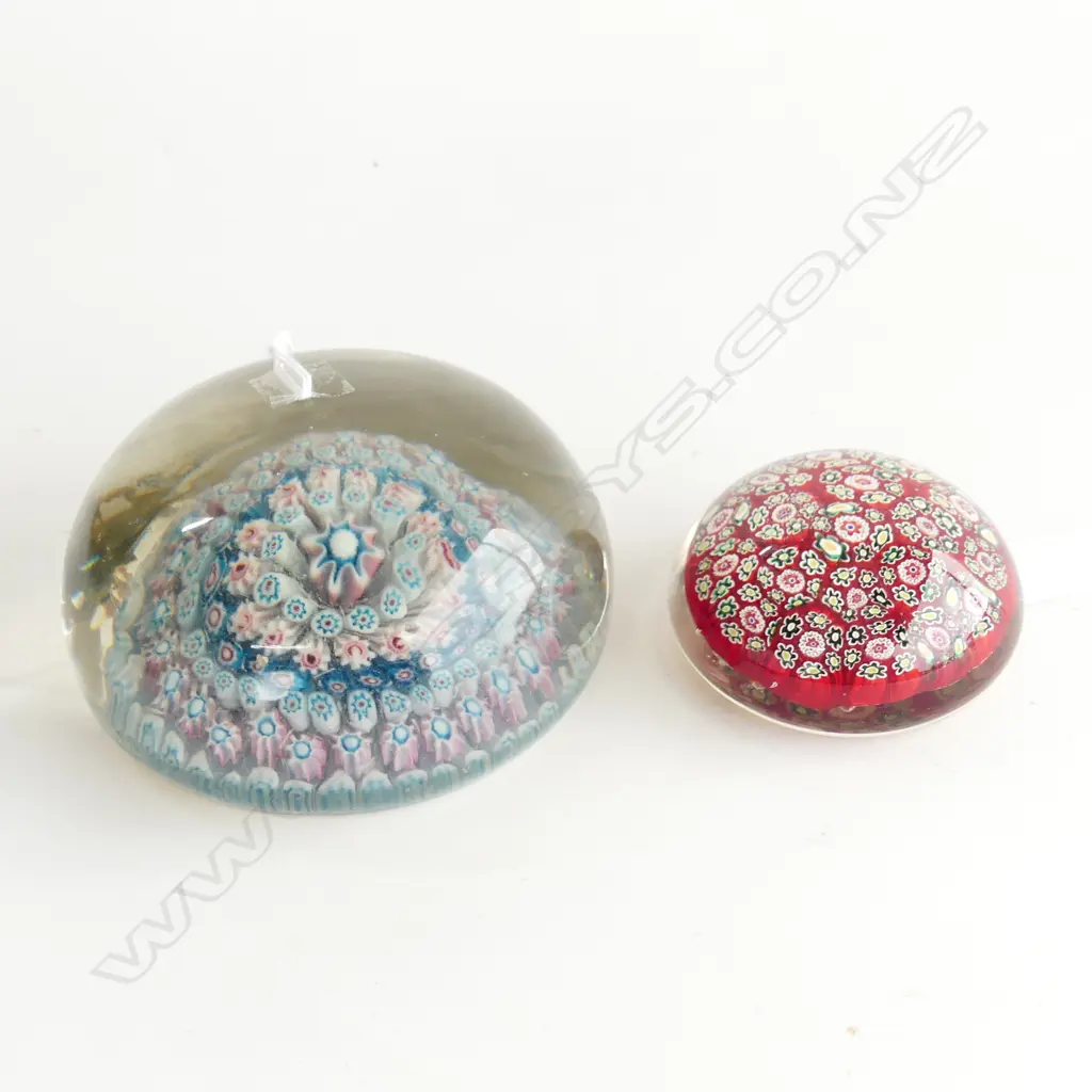 2 MILLEFIORI GLASS PAPER WEIGHTS: the larger diameter 115mm Image 1++