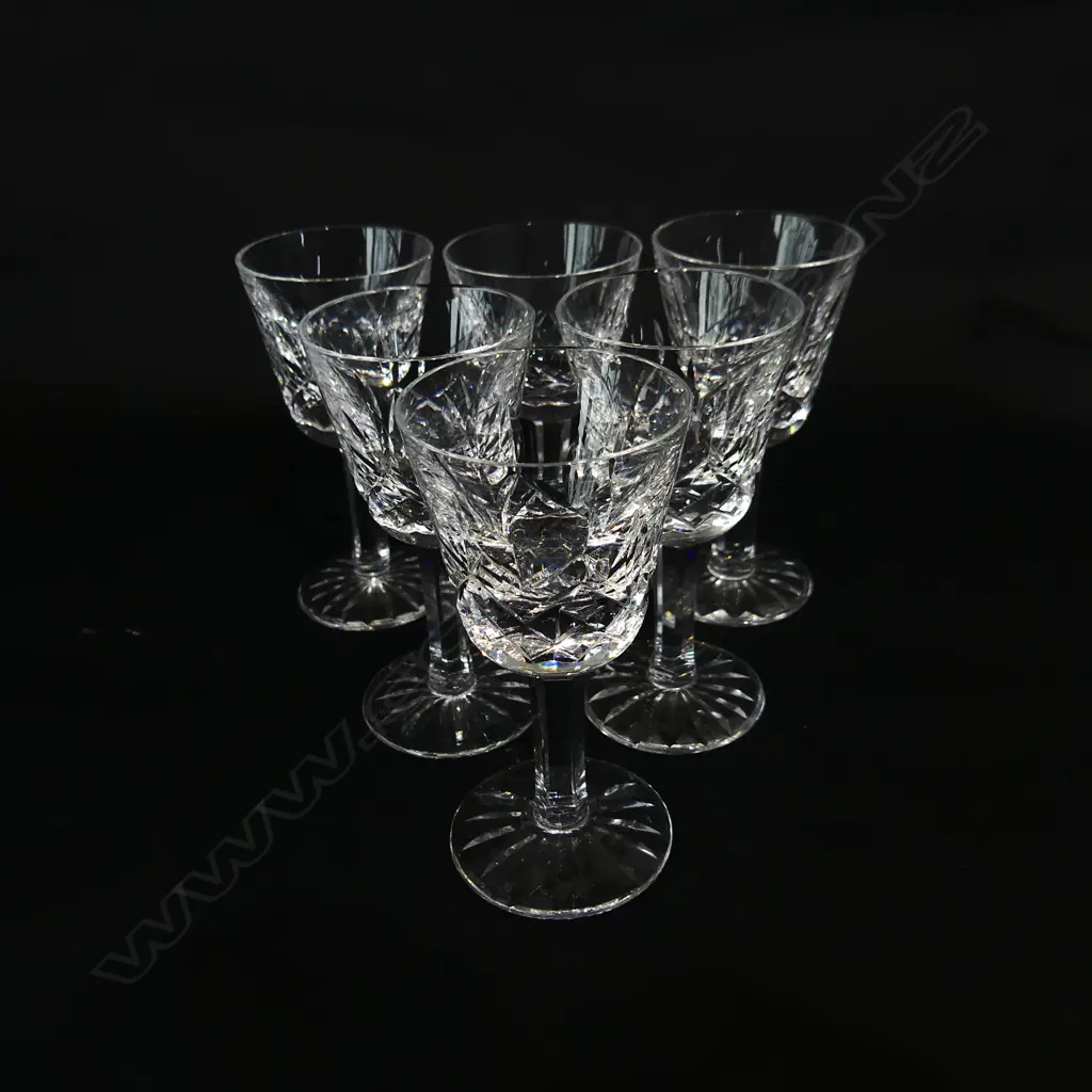 6 WATERFORD 'LISMORE' PORT / SHERRY GLASSES H.90mm Image 1++