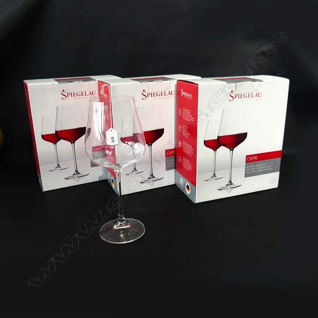 6 SPIEGELAU 'CAPRI' WINE GLASSES H.235mm, BOXED Image 1++