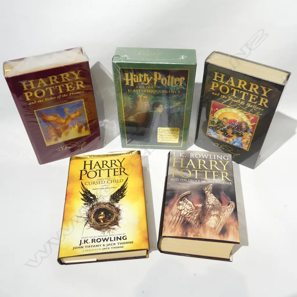 5 1ST / SPECIAL ED. HARRY POTTER BOOKS (2 SEALED); HALF PRINCE, 2x PHOENIX, DEATHLY HALLOWS, CURSED CHILD Image 1++