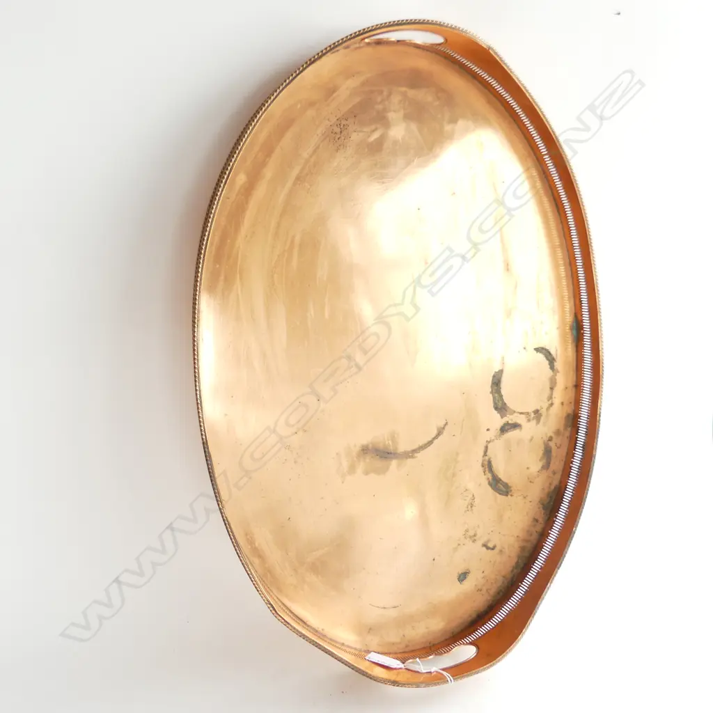 C1900 LGE SHERATON STYLE COPPER BANQUET TRAY L.605mm Image 1++