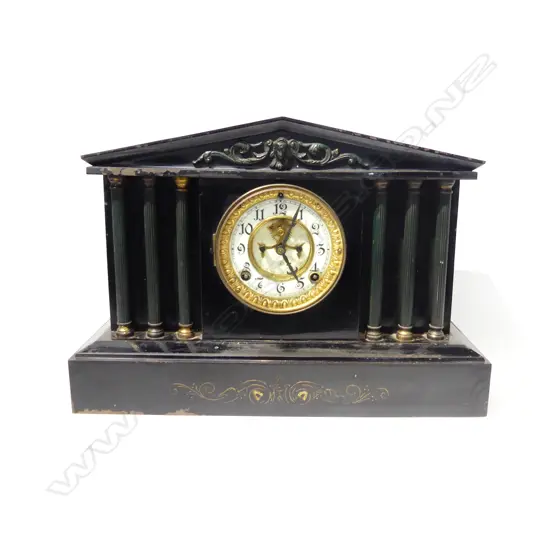 VINTAGE ANSONIA CLOCK WITH ARCHITECURAL CASE & COLUMNS L. 420 H. 295MM