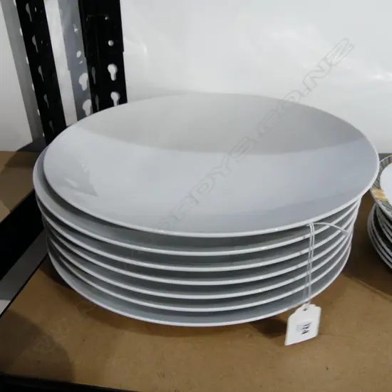 7 WHITE DINNER PLATES; THOMAS GERMANY 280mm dia