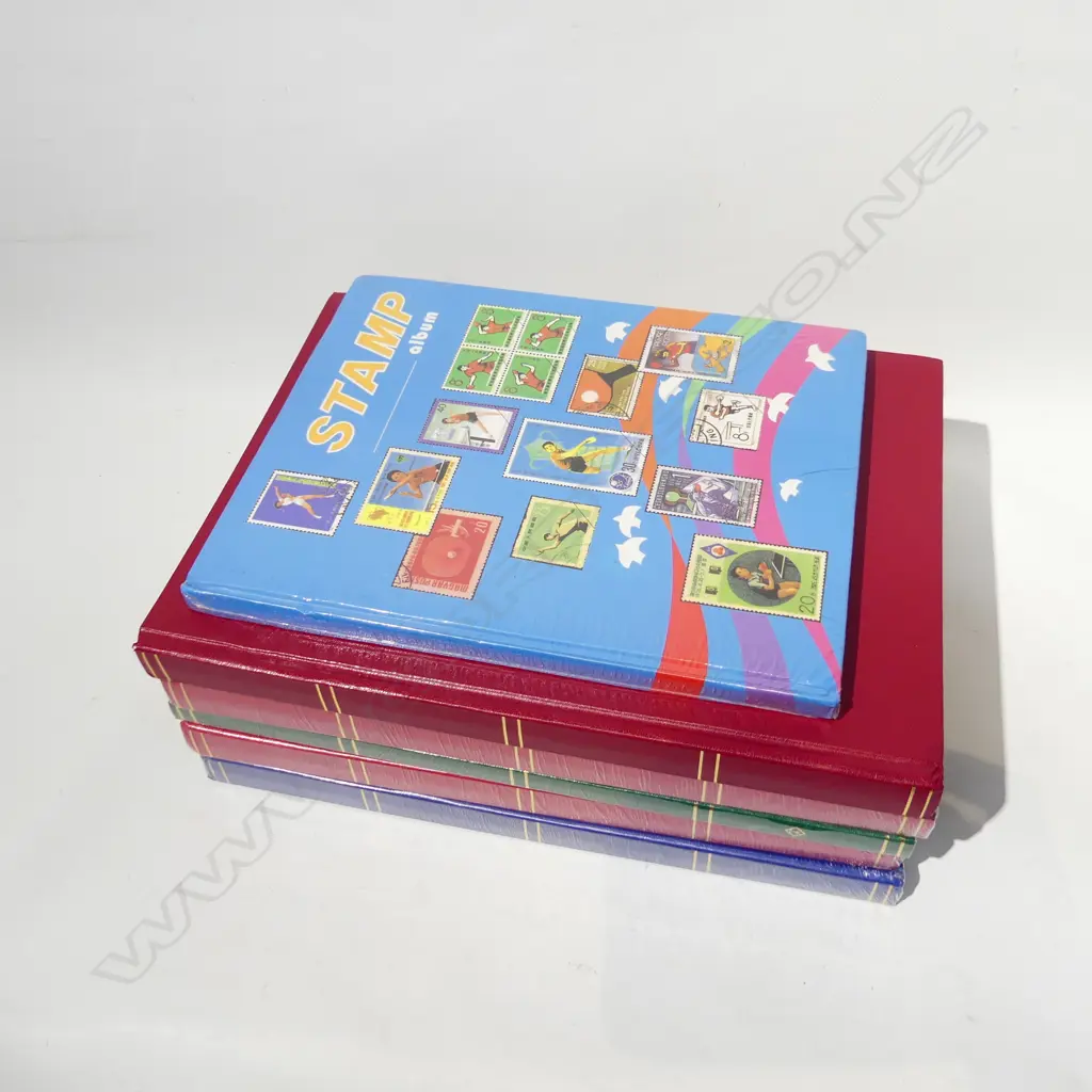 BOX 5 STAMP ALBUMS, ALL UNUSED, 4 IN ORIGINAL SEAL  Image 1++