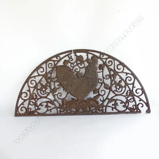 CAST IRON DOORMAT; DEMILUNE ROOSTER DESIGN 820x410mm 