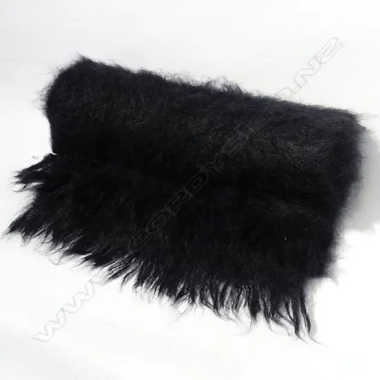 LG BLACK SCOTTISH MOHAIR SCARF / SHAWL 1780x380mm