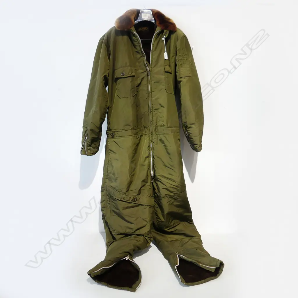 US ARMY / NAVY ONE PIECE FLYING SUIT w. ALPACA LINING SIZE 40 AS NEW Image 1++