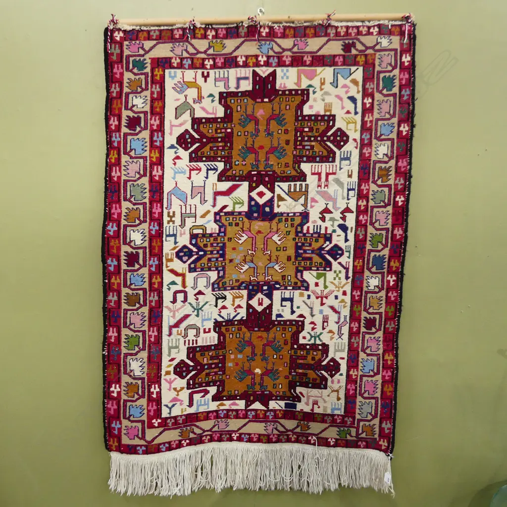 HAND WOVEN TRIBAL RUG 1450x1000mm Image 1++