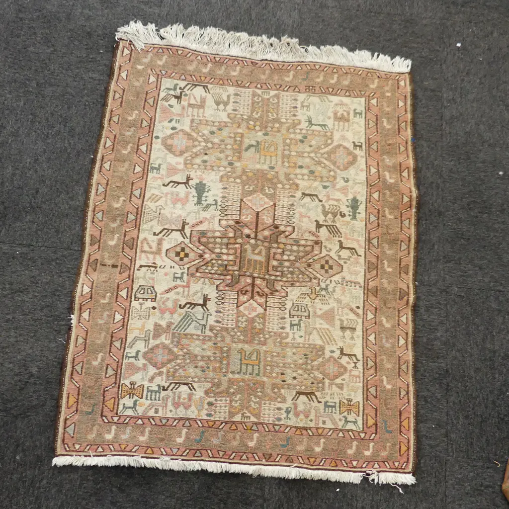 HAND KNOTTED WOOL ON COTTON TURKISH RUG 1300x1020mm Image 1++