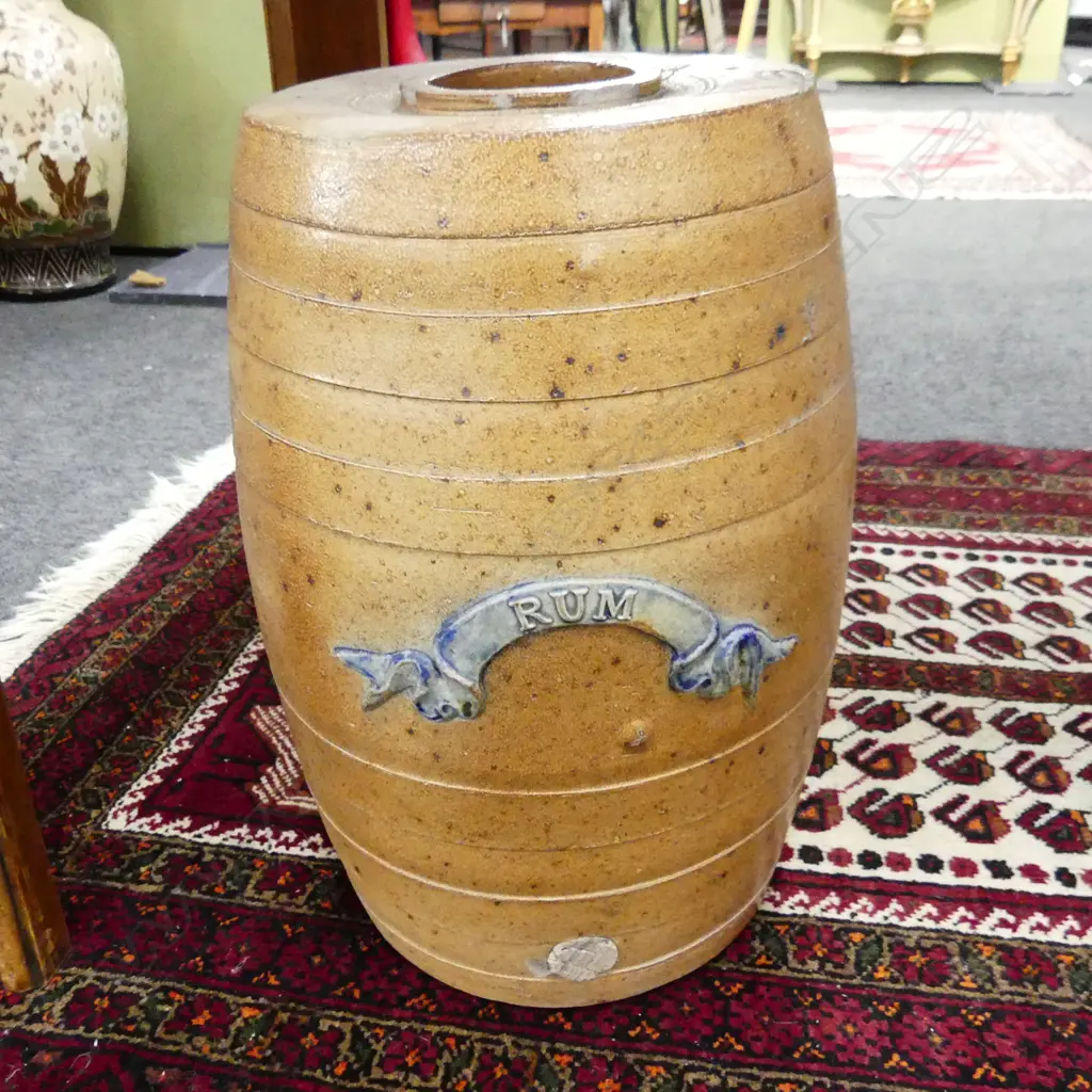 LG SALT GLAZED 'RUM' CROCK - LAMBETH H.420mm Image 1++