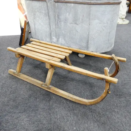VINTAGE WOODEN SLED L. 950MM