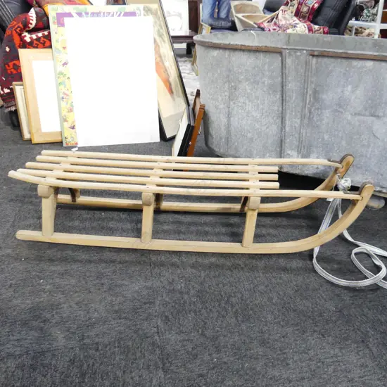 VINTAGE WOODEN SLED L.1170MM