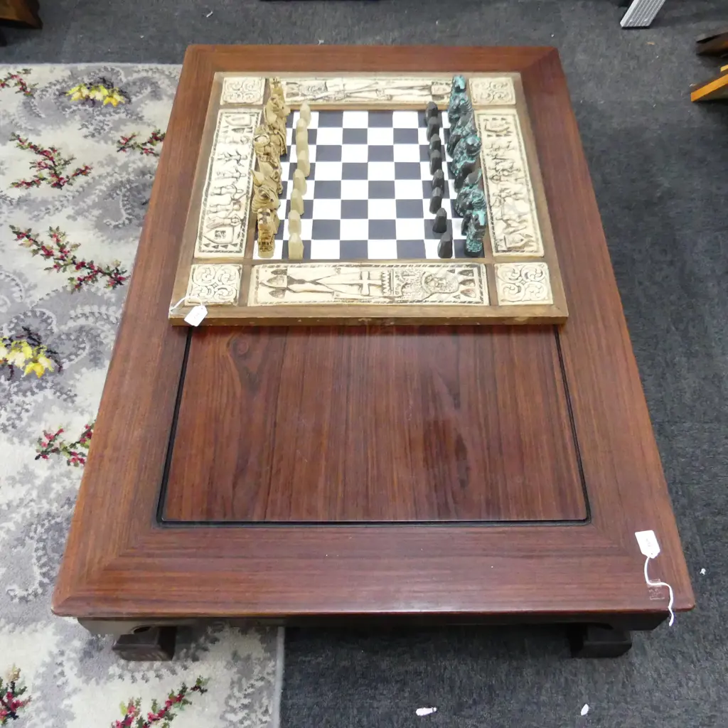 BURMA ROSEWOOD SOLID TOP COFFEE TABLE 820MM X 321MM X  1216MM Image 1++