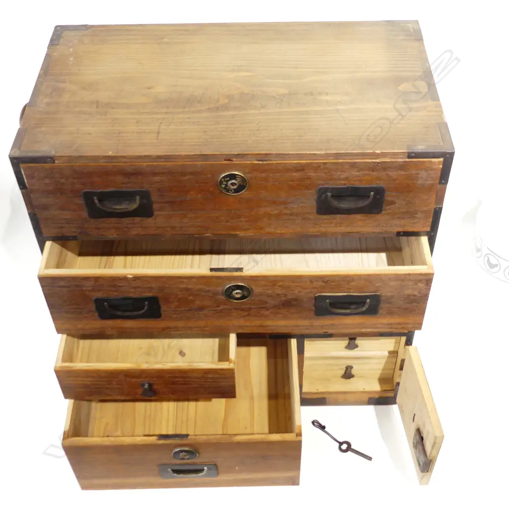 SMALL JAPANESE CABINET 7 drawer & 2 door. 525 x 295 x 565mm Image 1++