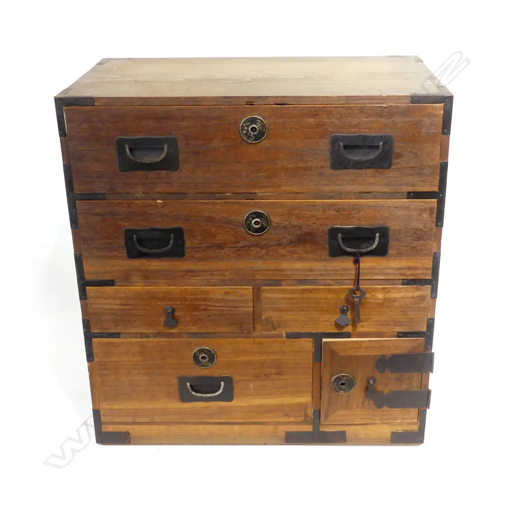 SMALL JAPANESE CABINET 7 drawer & 2 door. 525 x 295 x 565mm Image 1++