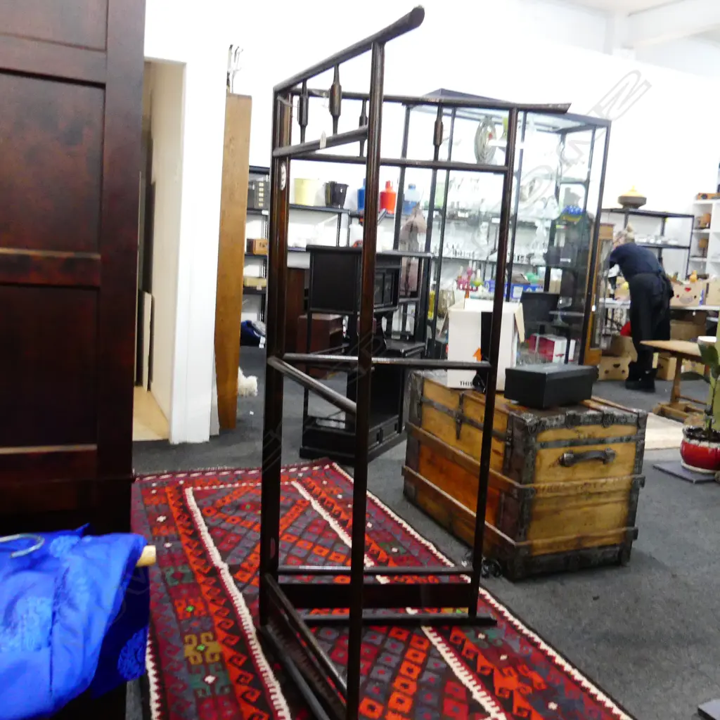 OLD JAPANESE LACQUERED ROOM CORNER CLOTHING STAND gold speckled H.1520mm Image 1++