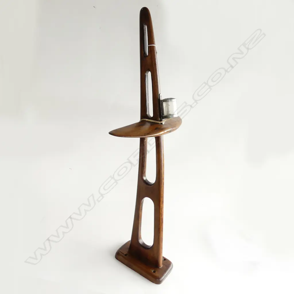 VINTAGE TEAK LAUNCH MAST HEAD SPRIT. H.870mm Image 1++