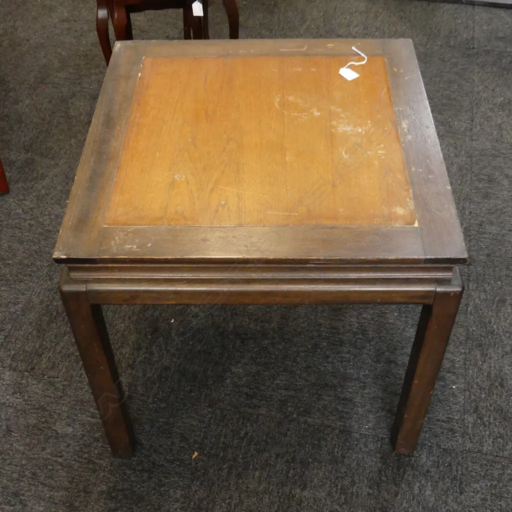 SQUARE MAHOGANY SIDE TABLE 590x590x560mm Image 1++