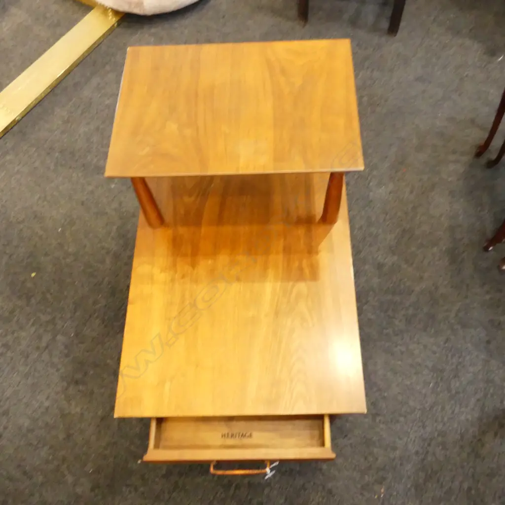 ENGLISH MID CENTURY TEAK TABLE BY 'HERITAGE' 765x510x610mm Image 1++