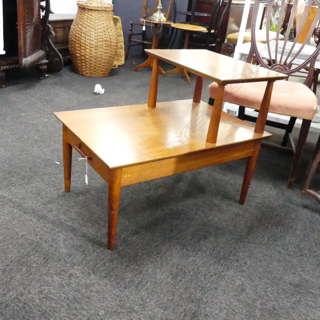 ENGLISH MID CENTURY TEAK TABLE BY 'HERITAGE' 765x510x610mm Image 1++