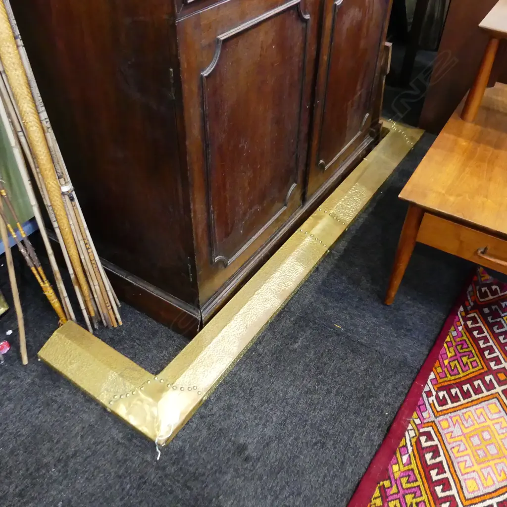 HAMMERED BRASS FIRE SURROUND 1550x385x50mm Image 1++